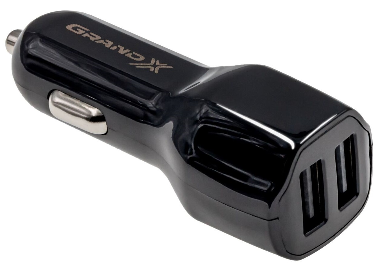 Автомобільний зарядний пристрій Grand-X (2USB 2.1A) Black (CH-26)